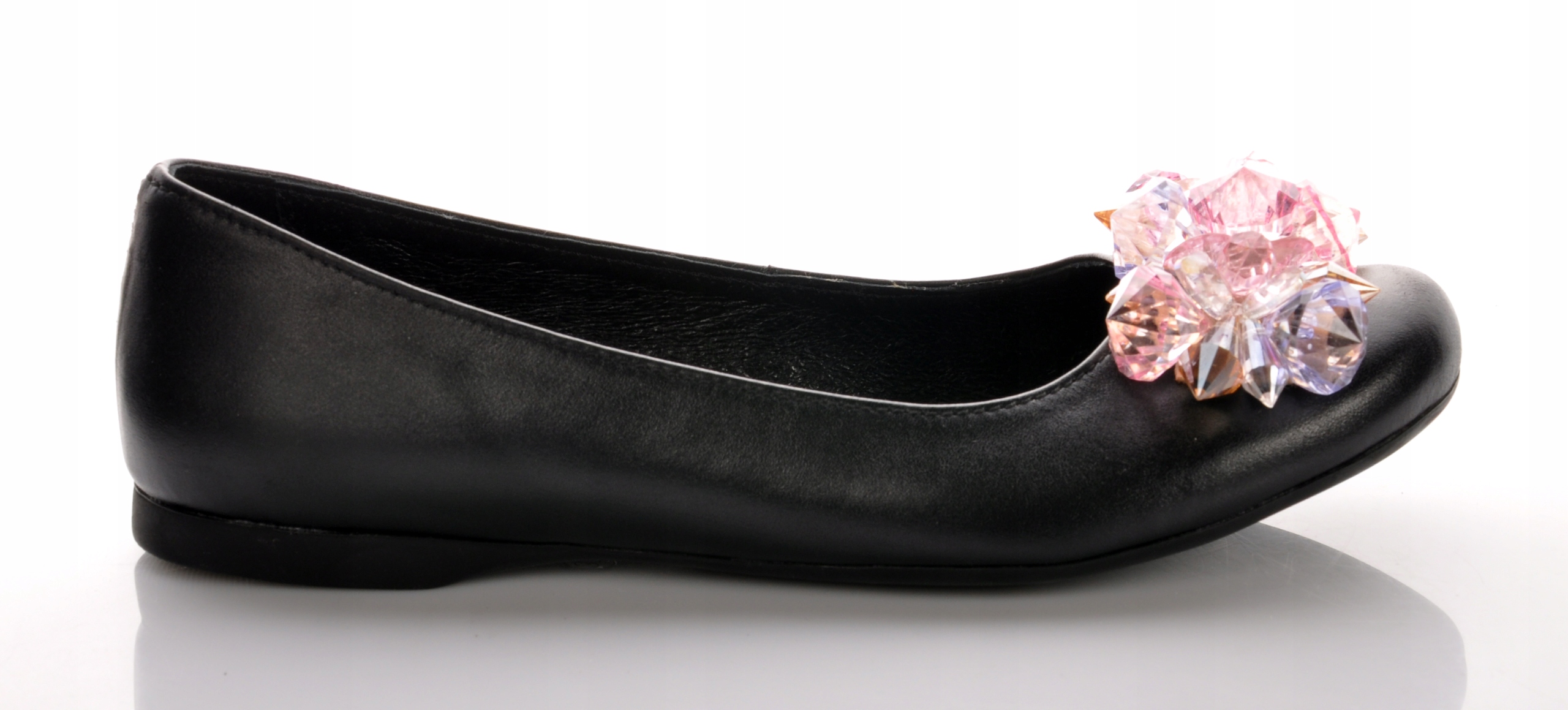 Balerinki skóra CZARNE OZDOBA KRYSZTAŁKI BULLET41 Marka Bullet