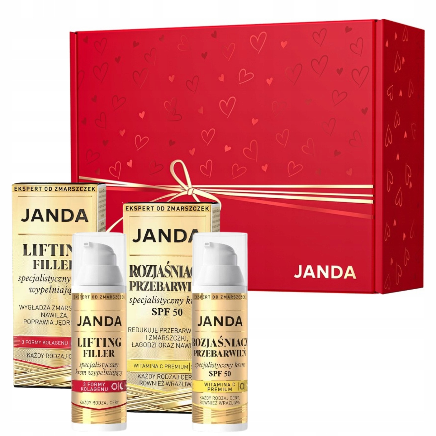 Janda Sada liftingových rozjasňovačů pigmentových skvrn SPF50 Krabička