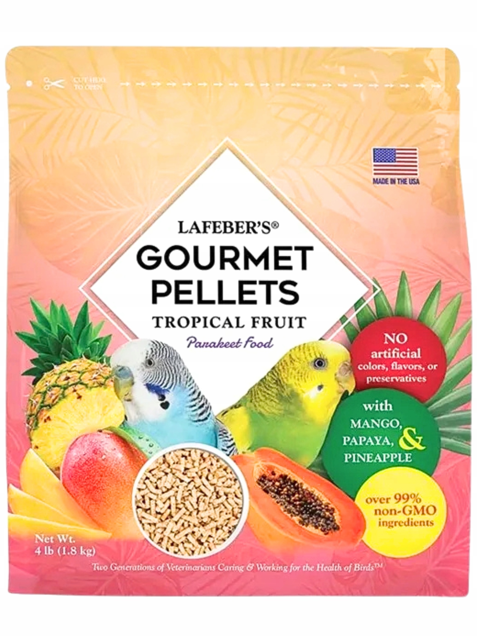 Lafeber Vyvážené krmivo – granule s ovocem pro vlnité papoušky 1,81 kg