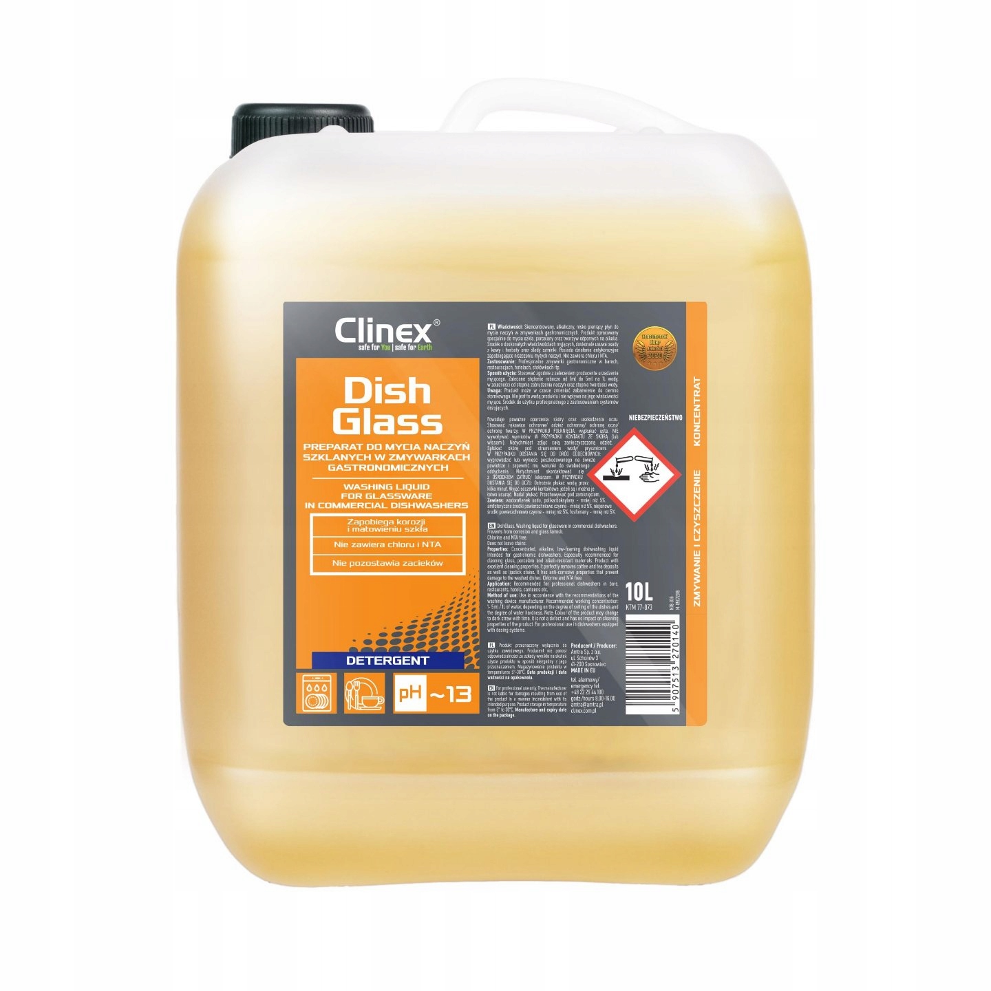 

Płyn do Naczyń w Zmywarkach Clinex DishGlass 10L