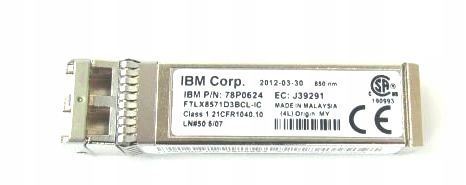 IBM 10GbE SW SFP+ Transceiver, 78P0624