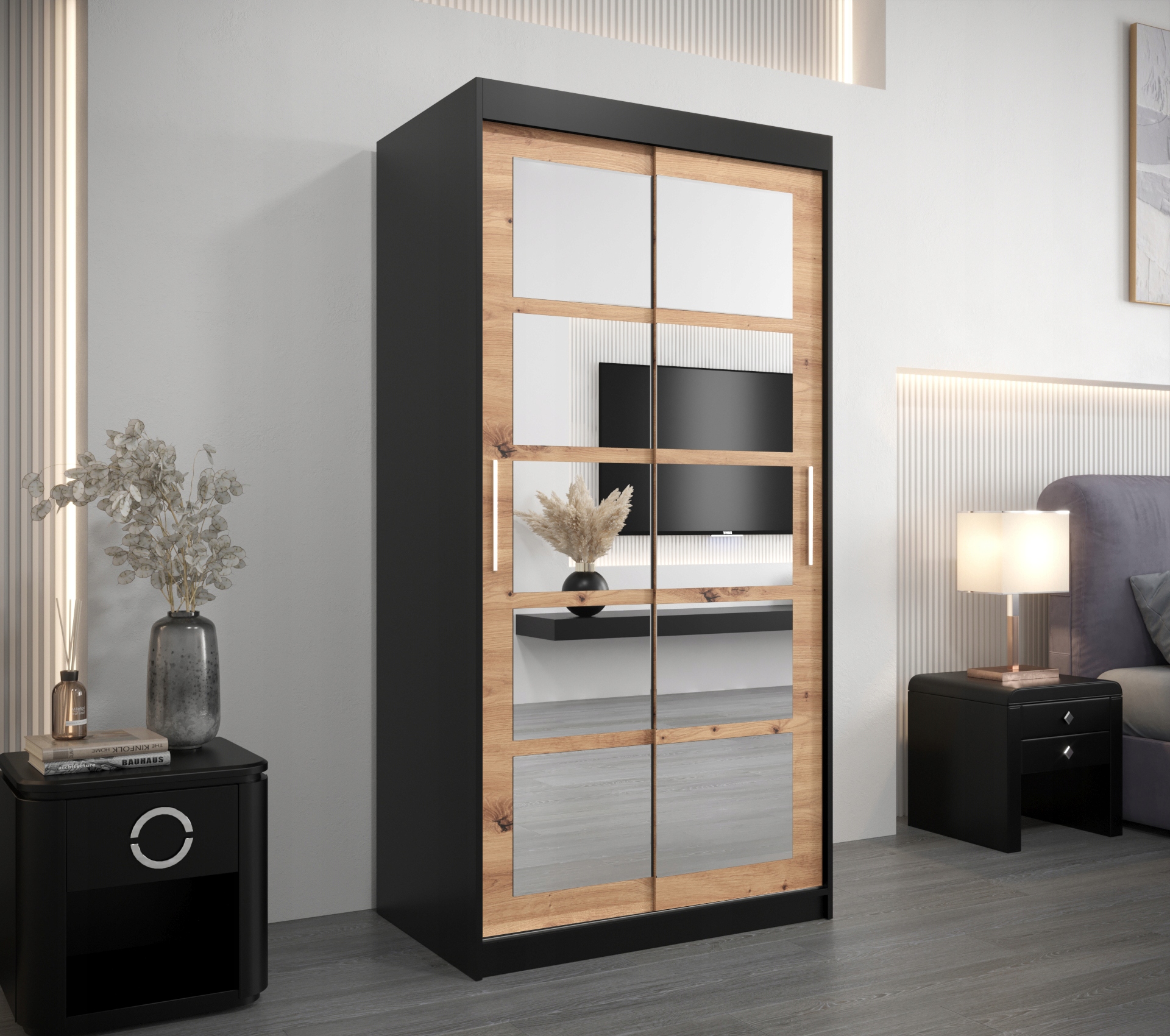 Szafa przesuwna do przedpokoju pojemna R2 100 cm Rodzaj mebla szafa