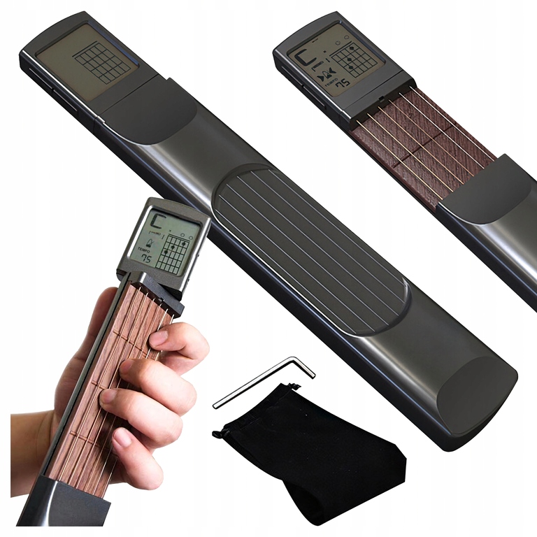 Digitální trenažér kytarových akordů s přenosnou obrazovkou, mini kytara