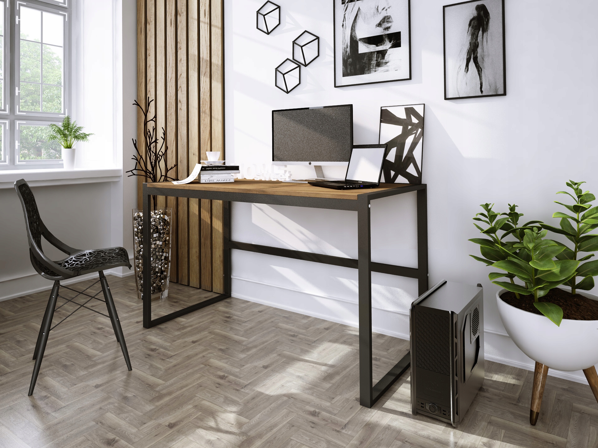 Biurko Loft Dąb Lancelot, 4 kolory blatów 98/60 Marka Dpmeble