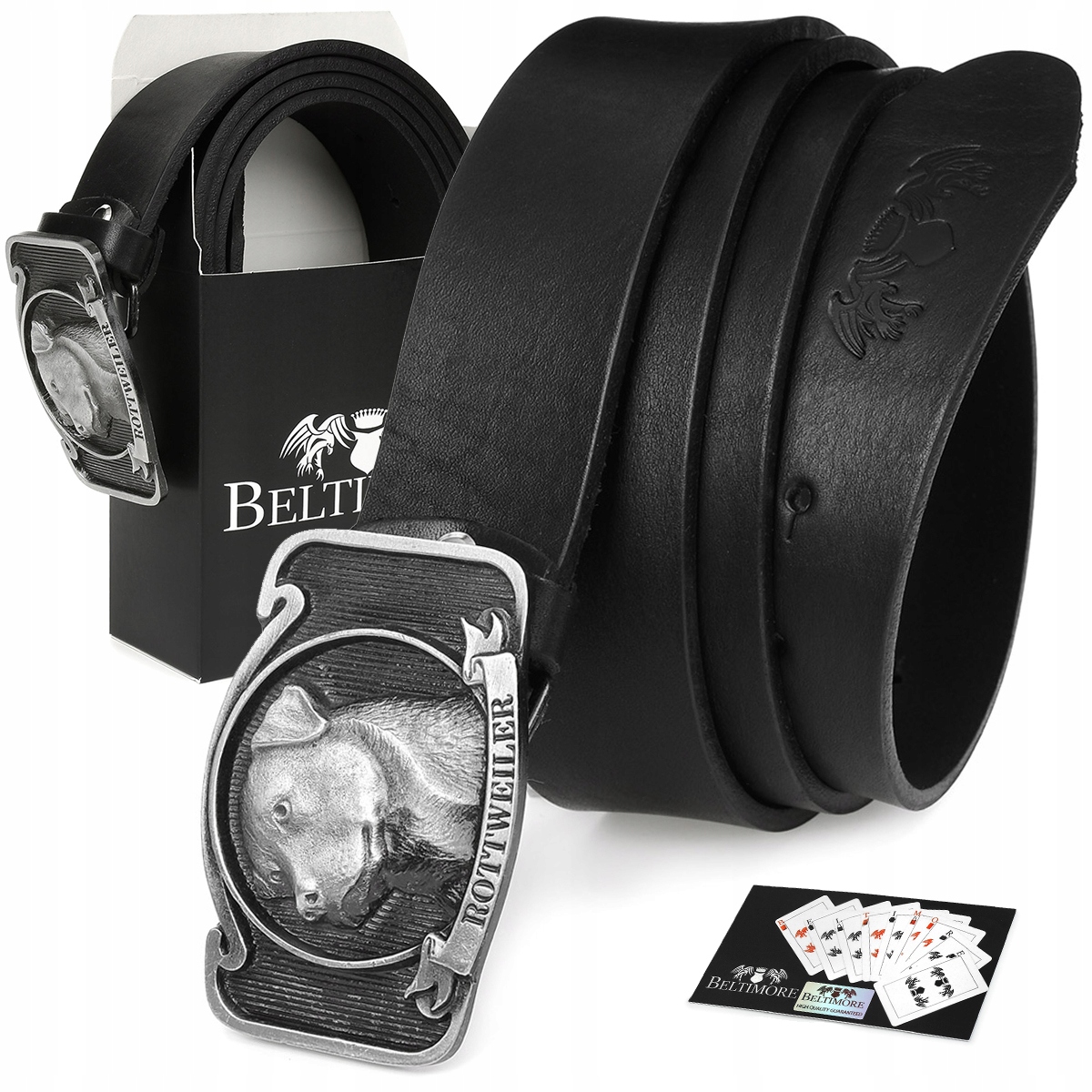 

Skórzany pasek do spodni klamra premium Beltimore