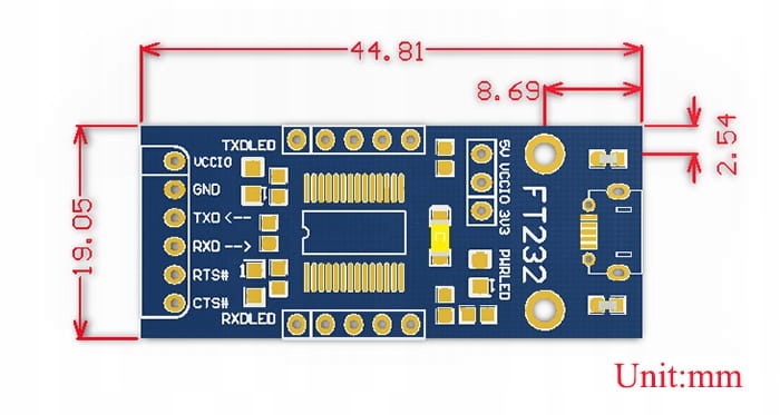 Adapter USB na UART z FT232 złącze micro USB Rodzaj konwerter