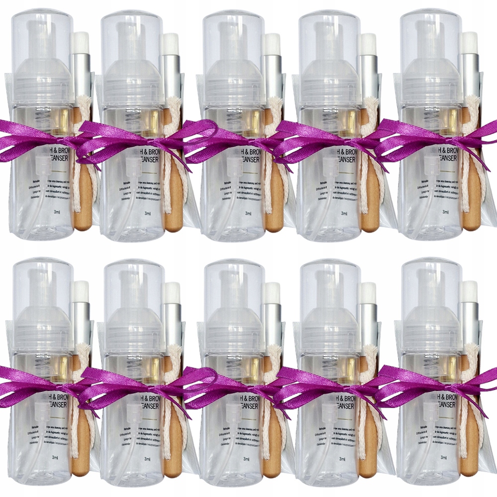 10x Zestaw Szampon do rzęs brwi pędzelek butelka 60ml Lash Care 10 sztuk