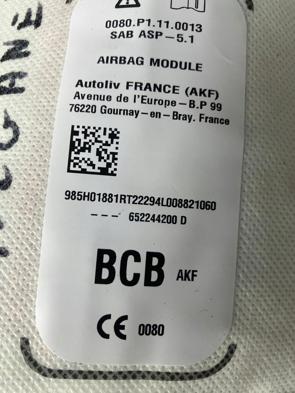 Seitenairbag rechts RENAULT MEGANE V E-TECH 985H01881R