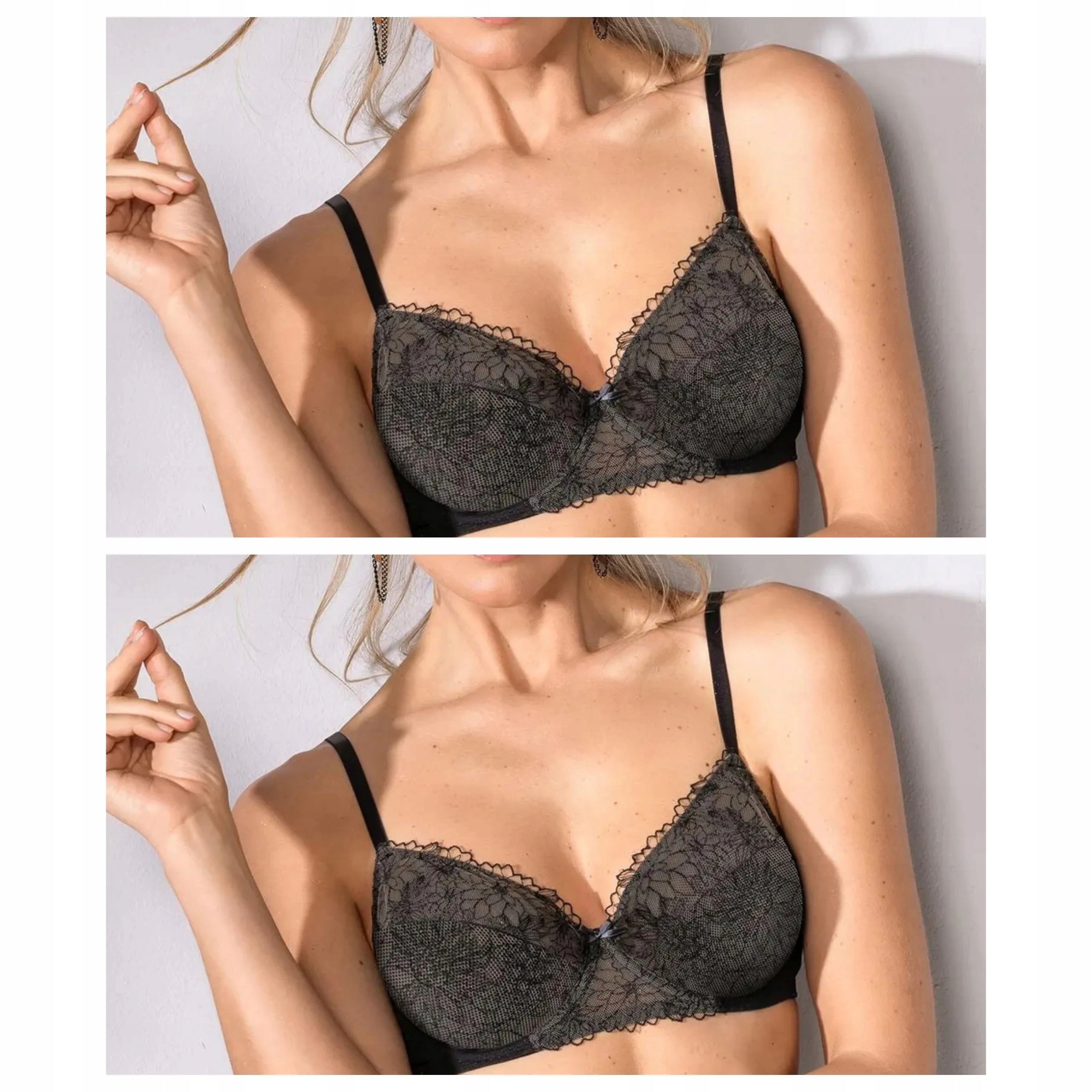 2x měkká krajková podprsenka s kosticemi Sielei Camille 7930 černá 90C
