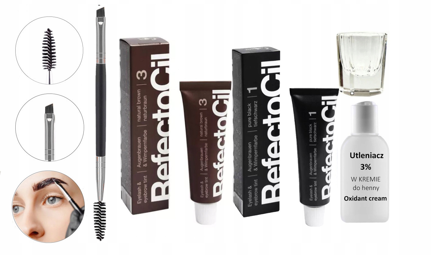 

RefectoCil Henna x2 Czarna Brązowa Zestaw do brwi