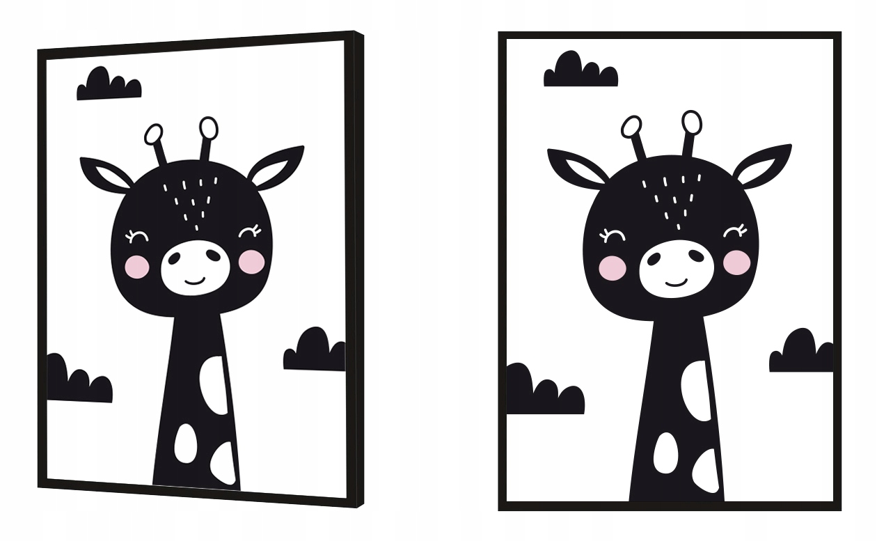 OBRAZ PLAKAT W RAMIE 33x43 cm Żyrafa Scandi PD336 Płeć chłopcy