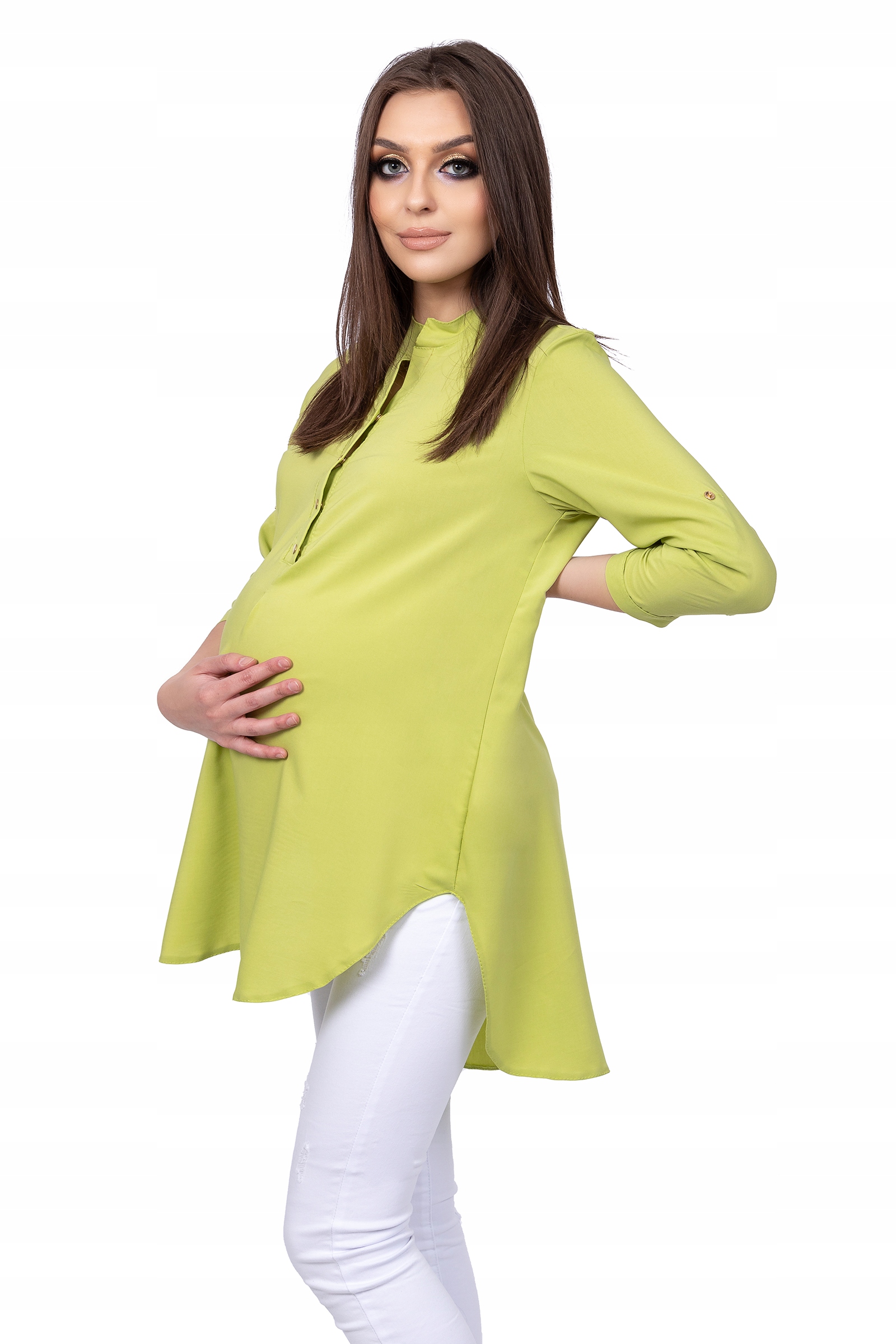 

Ciążowa Długa Asymetryczna Tunika Kolory R - 48