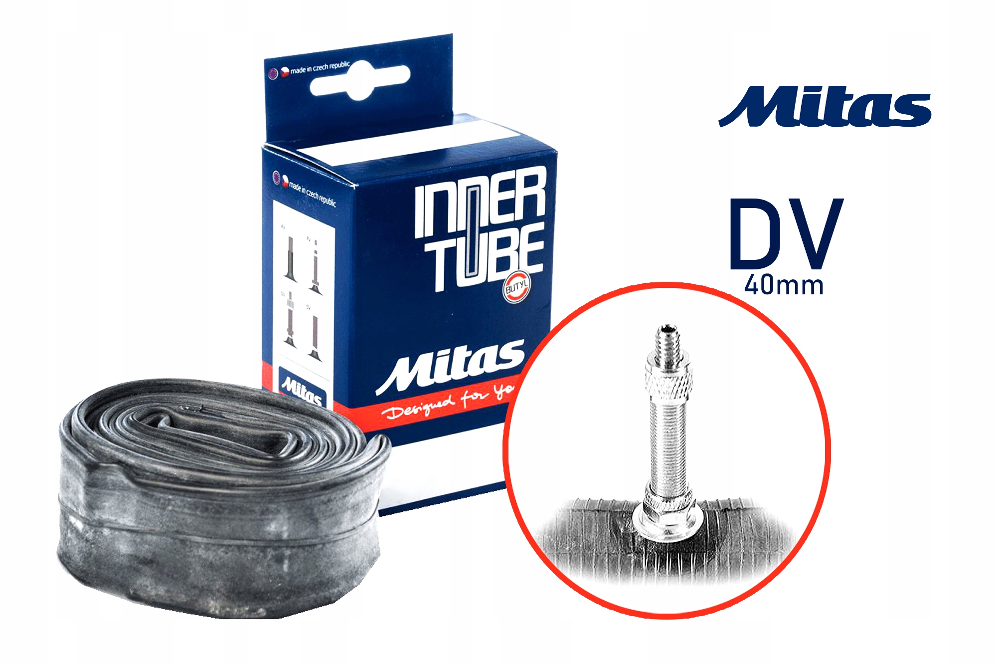 

Dętka Rowerowa Mitas 26 x 1-3/8 DV40mm Do Wózka