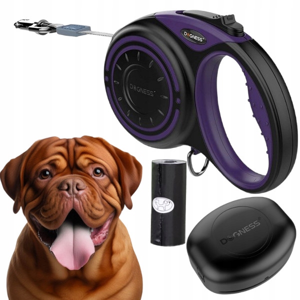 Vodítko Pro Psa automatické Páskové navíjecí zásobník Dogness 5m do 50 kg XL