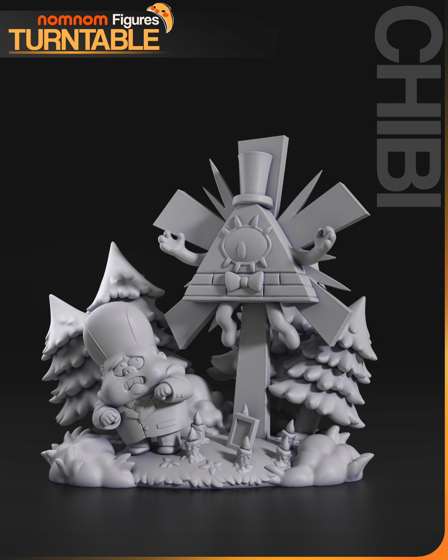 Chibi Figurka Bill Cypher Gravity Falls NomNom Figures 3D tisk 14K Dárek