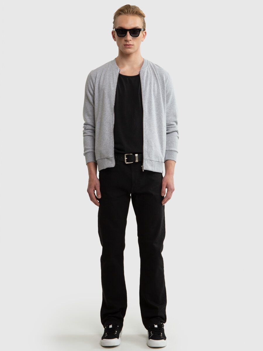 Big Star Pánská rozepínací mikina se stojáčkem šedá Raiden 901 L