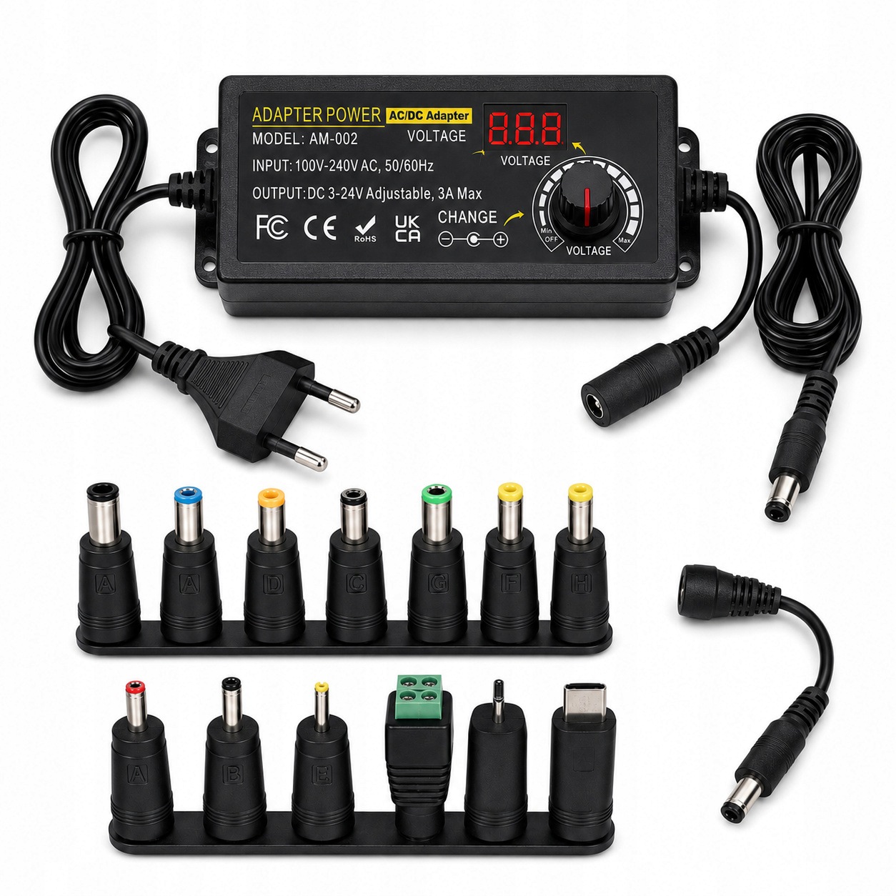 Zasilacz DC 3-24V 3A 72W z regulacją napięcia potencjometr