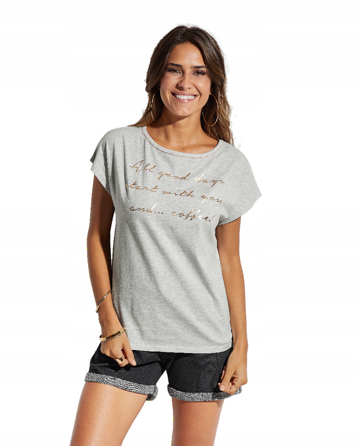 

Bluzka Damska Tshirt koszulka bawełna Szara *XL