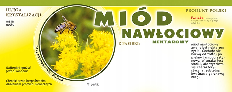 

Etykiety na Miód Nawłociowy (100szt) wzór E113