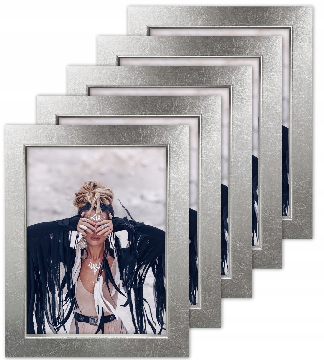 

Zestaw 5 ramek na zdjęcie 13x18 Italia srebrna