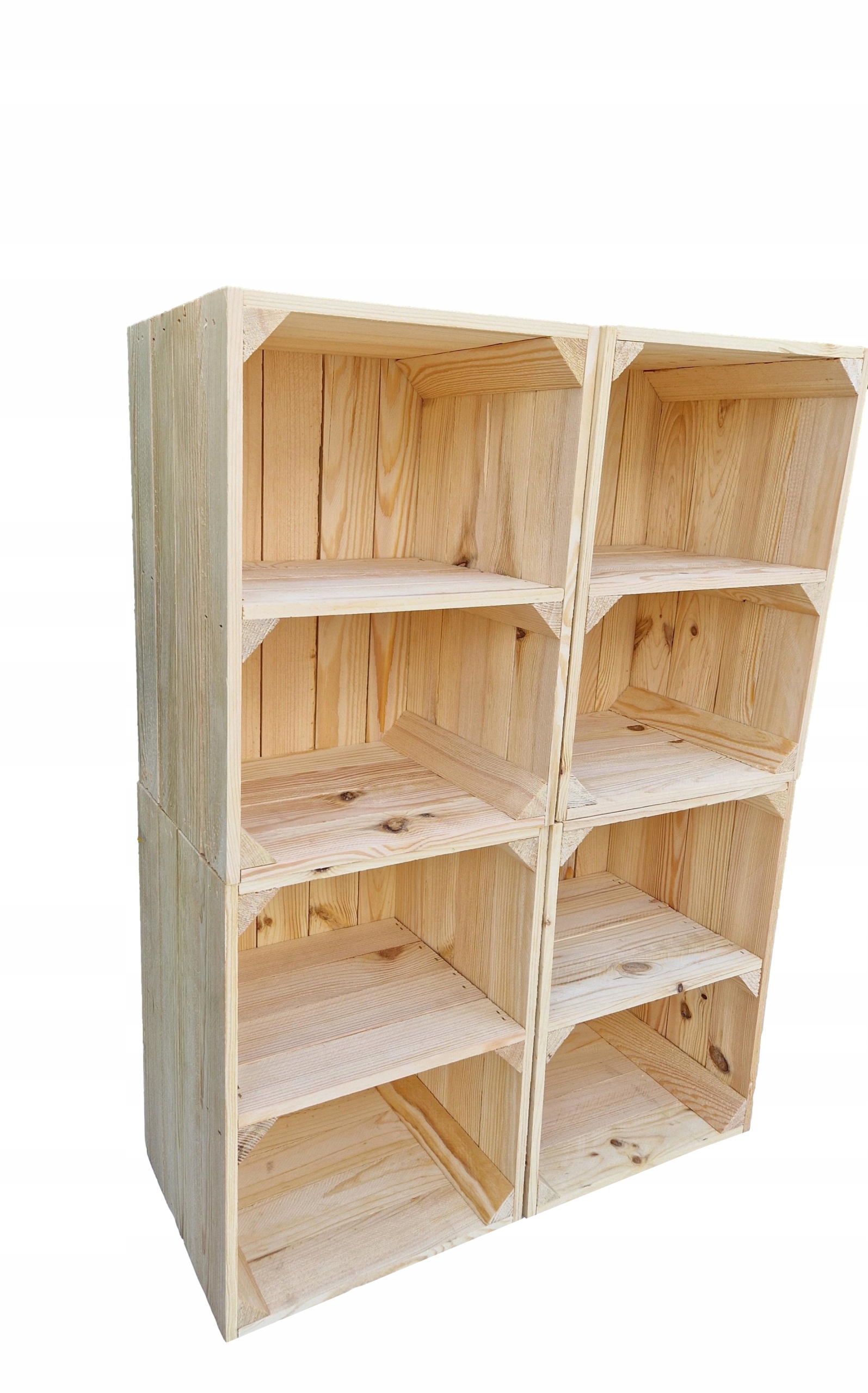4x Drevené Krabičky S Poličkou V Prírodnej Farbe, Rozmer 39x29x24CM