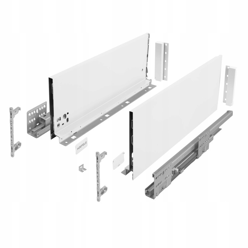 Szuflada Hafele Matrix S Slim 3D biała 350 mm wysoka H167 cichy domyk 35kg