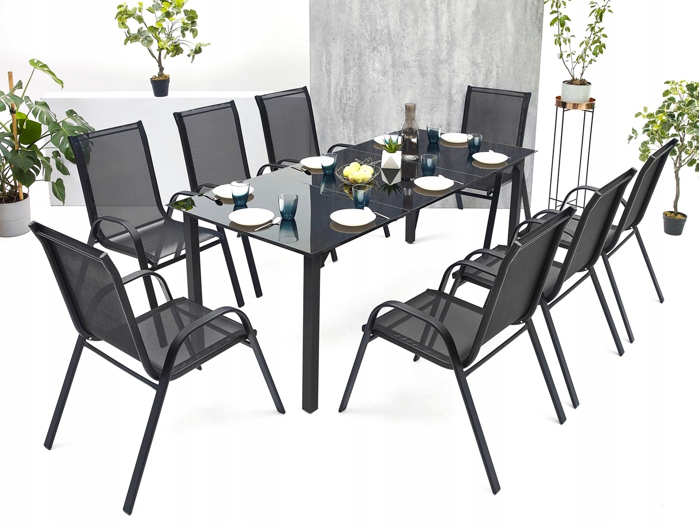 MEBLE OGRODOWE ZESTAW STÓŁ 8+1 NA TARAS BALKON