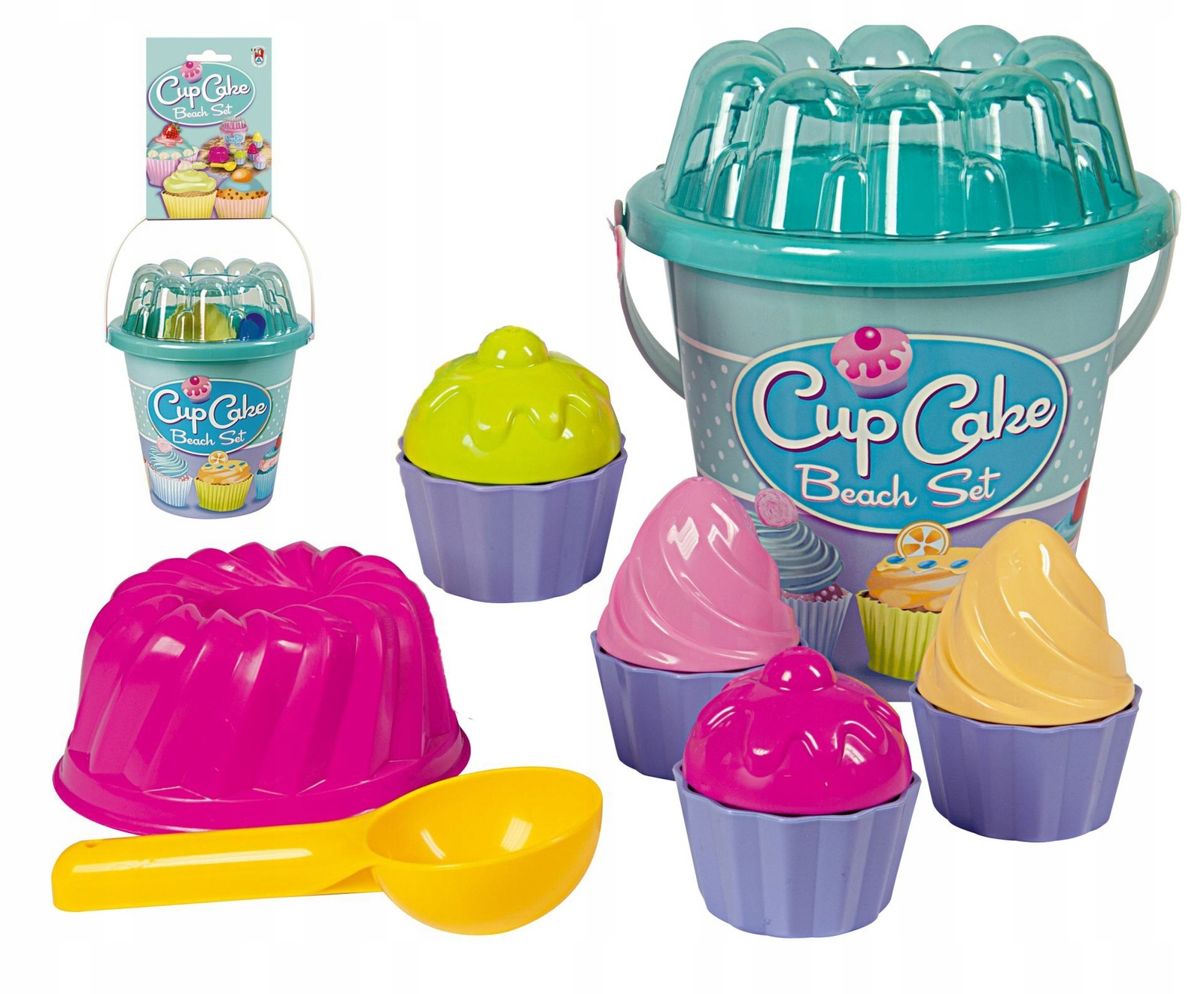 Zestaw do piasku Na plażę Wiaderko Foremki Łopatka