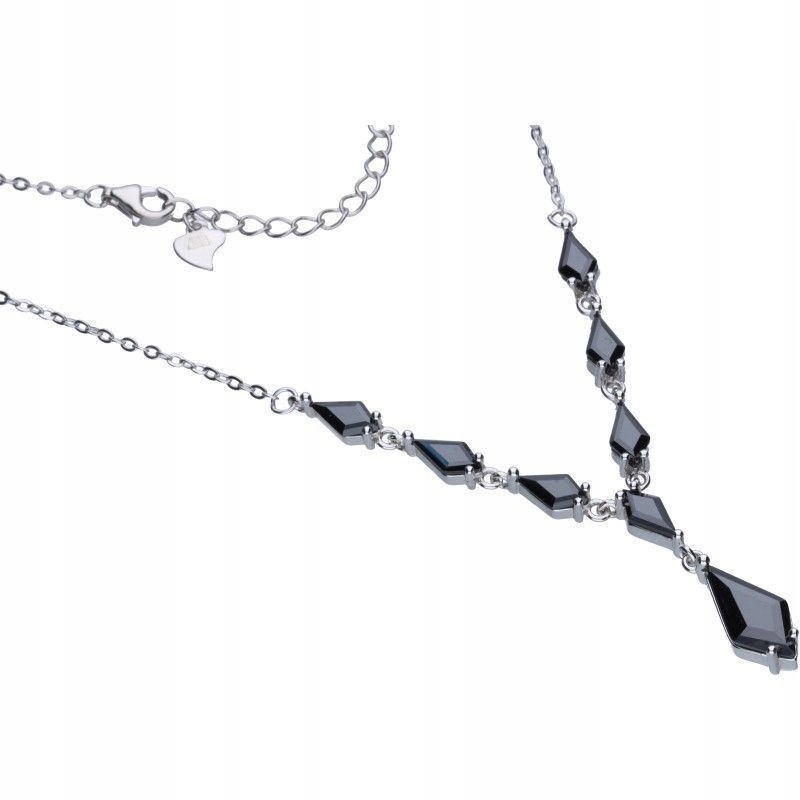 Dámský stříbrný náhrdelník 875 s černými zirkony jako dárek pro maminku