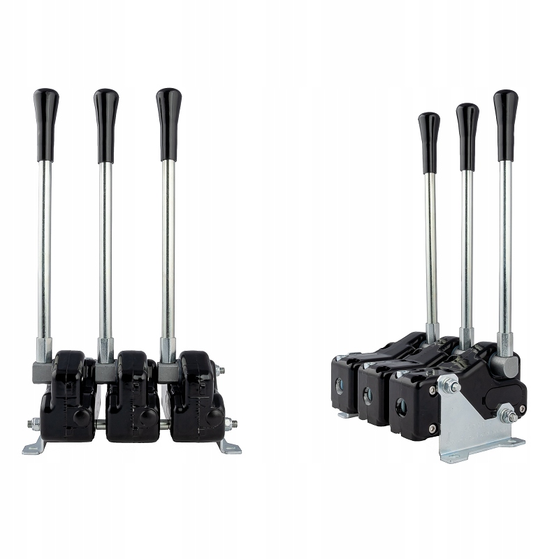 Tři ovládací páky pro hydraulický rozdělovač a navíc výkonná tělesa