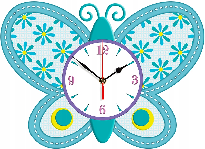 MOTYL (t) zegar ścienny dla dzieci