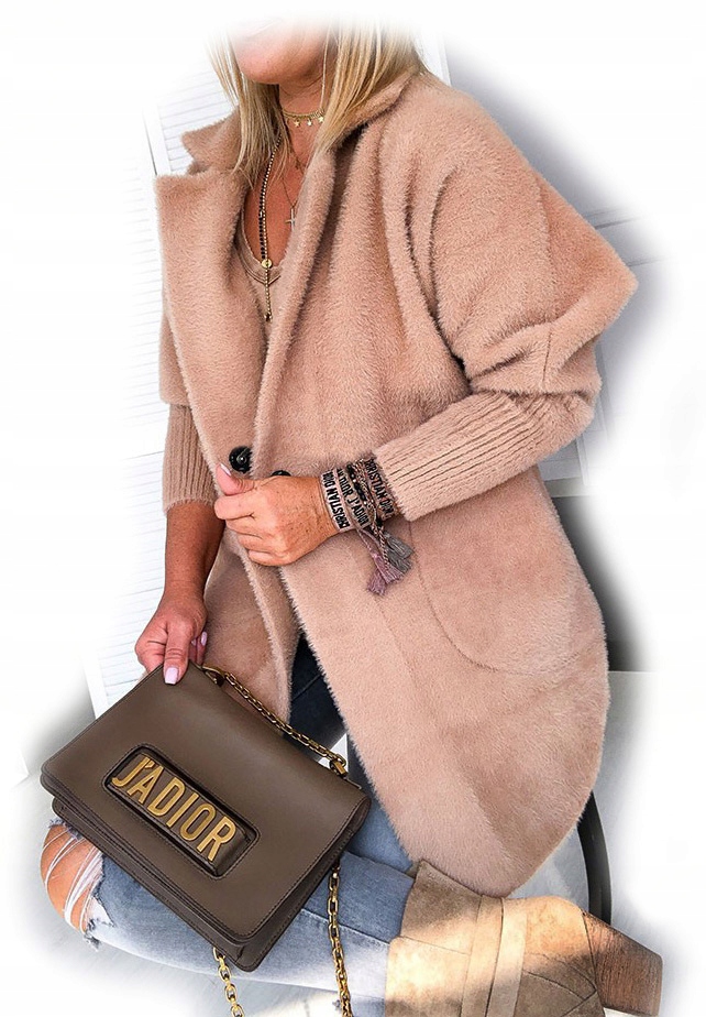 

Płaszcz Alpaka Długi Płaszczyk Wełna Kurtka XXL