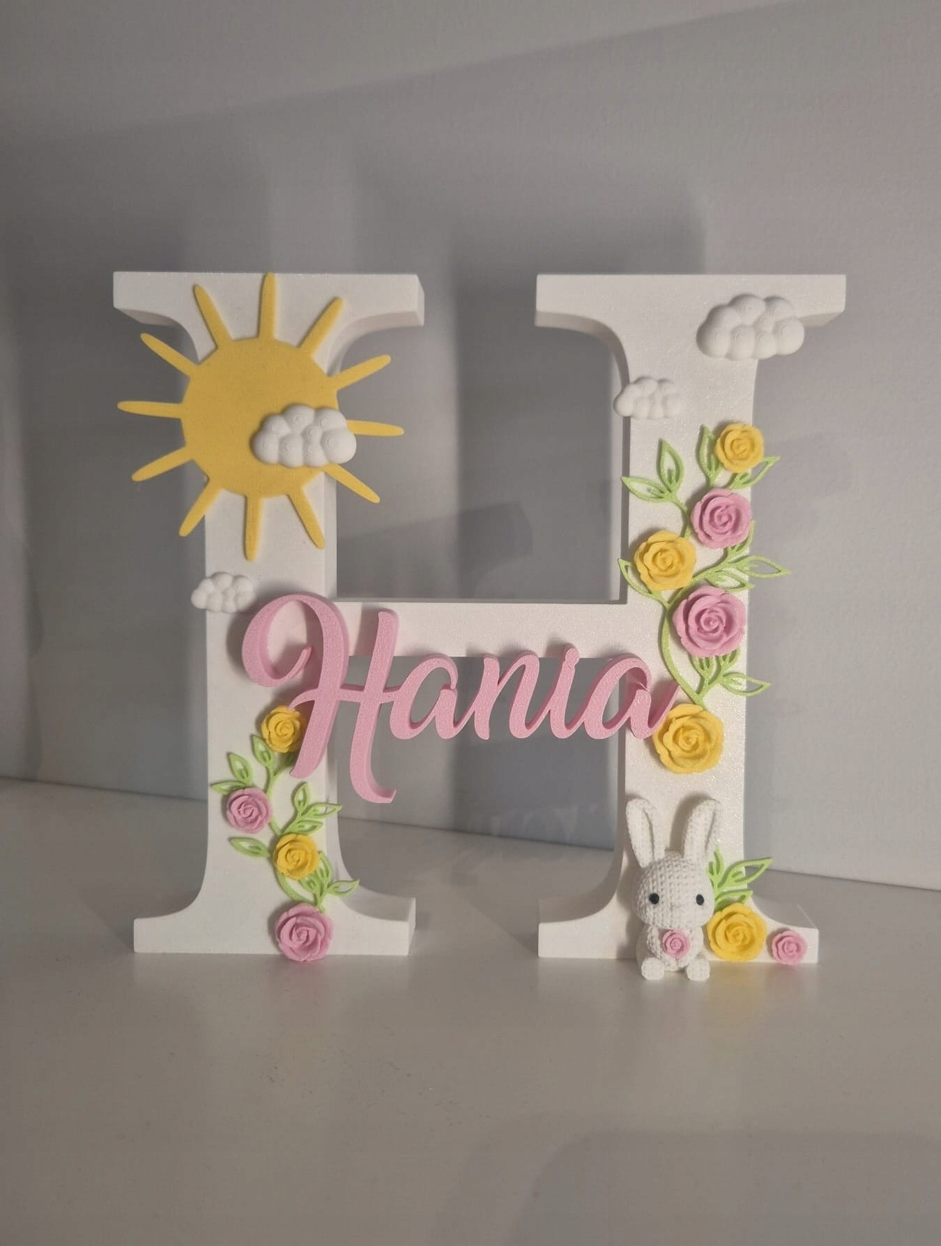 Personalizowana Literka 3D KRÓLICZEK prezent roczek