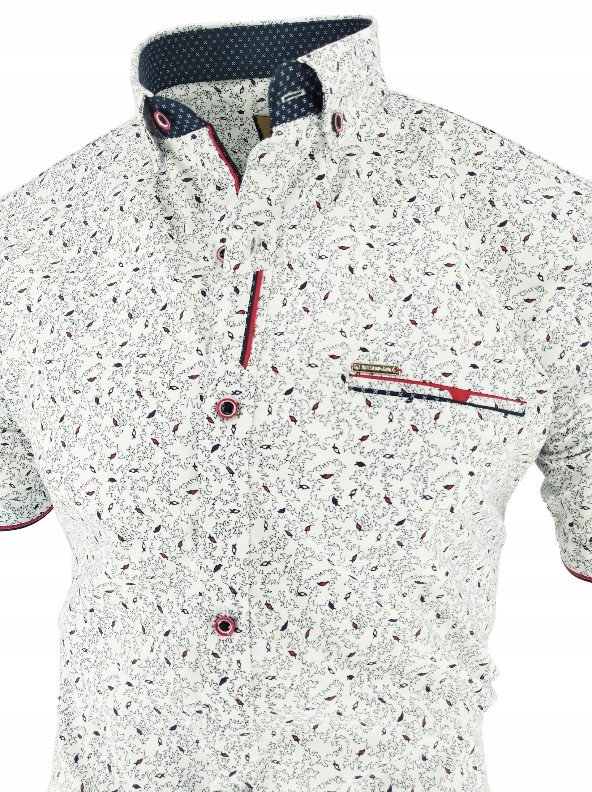 BIAŁA KOSZULA MĘSKA WE WZOREK SDN 669 XL Marka inna