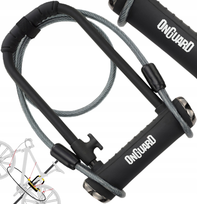 OnGuard 8005X Zámek na kolo U-lock s lankem Zámek na kolo