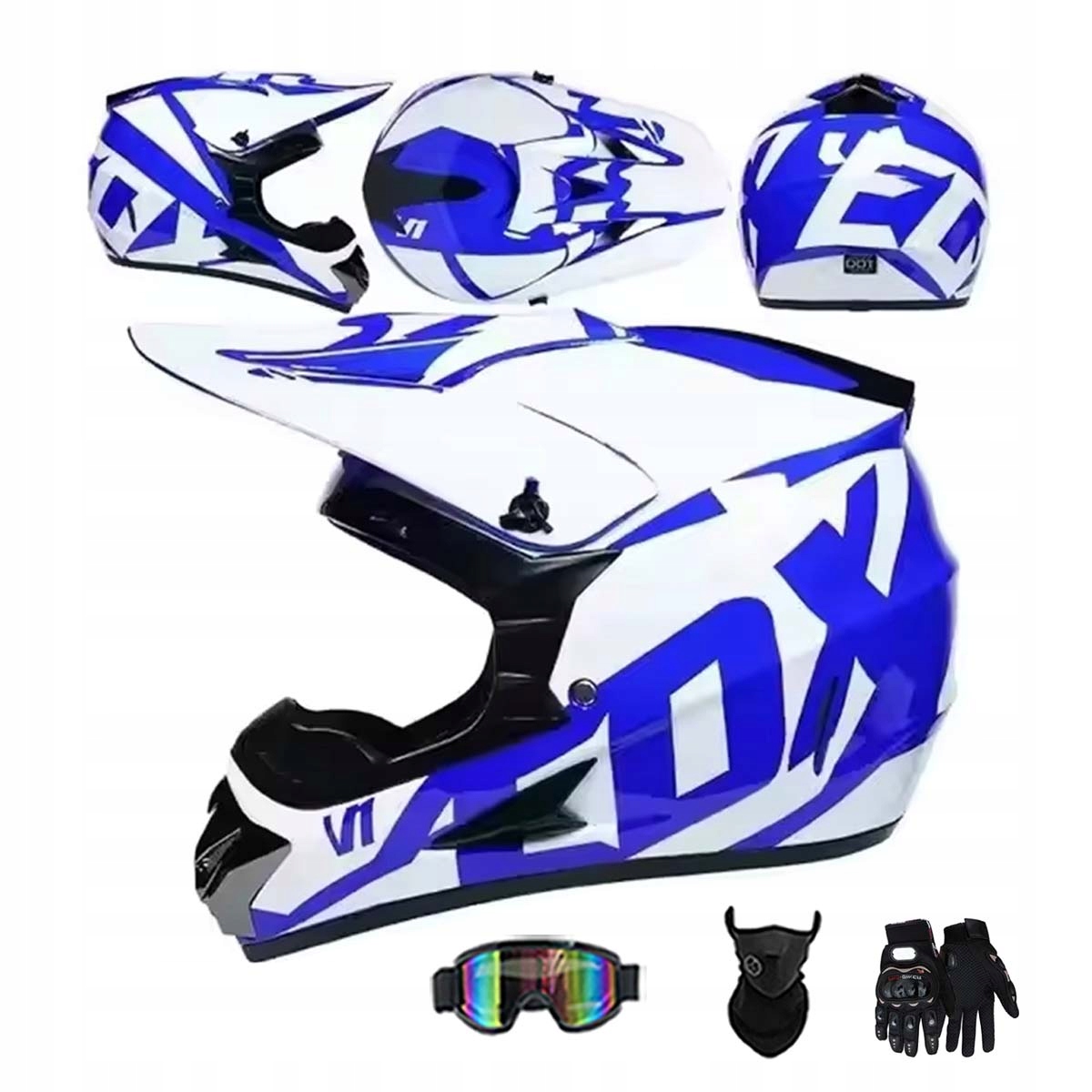 Motocyklová Přilba Lehká Enduro Quada Brýle Rukavice Maska S