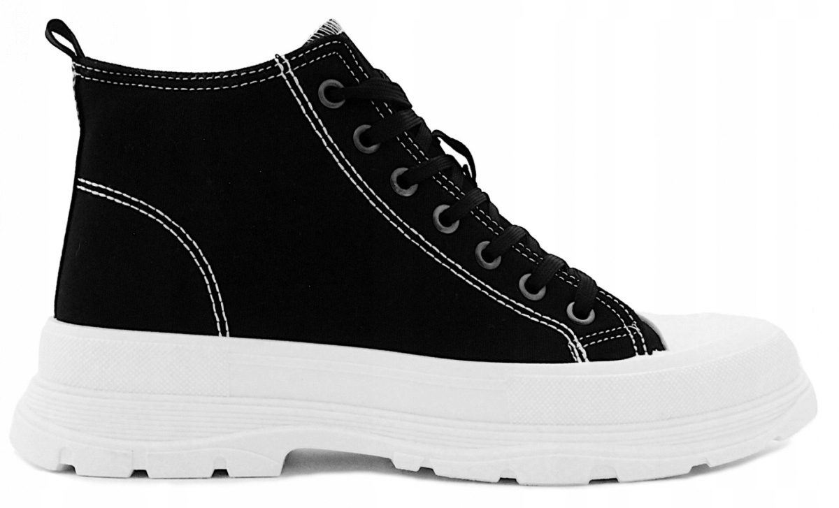 

Buty Damskie Tenisówki Wysokie Czarne