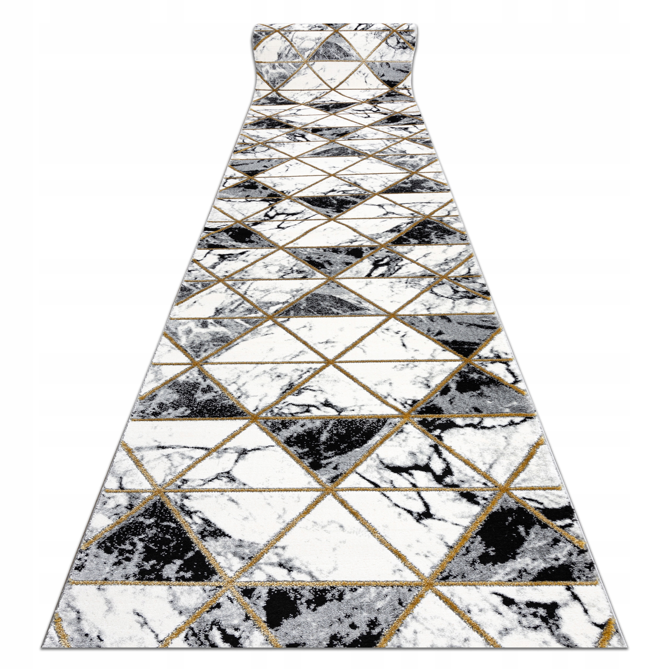 

Stylowy Chodnik 80 cm Marmur czarny/złoty *Q3556