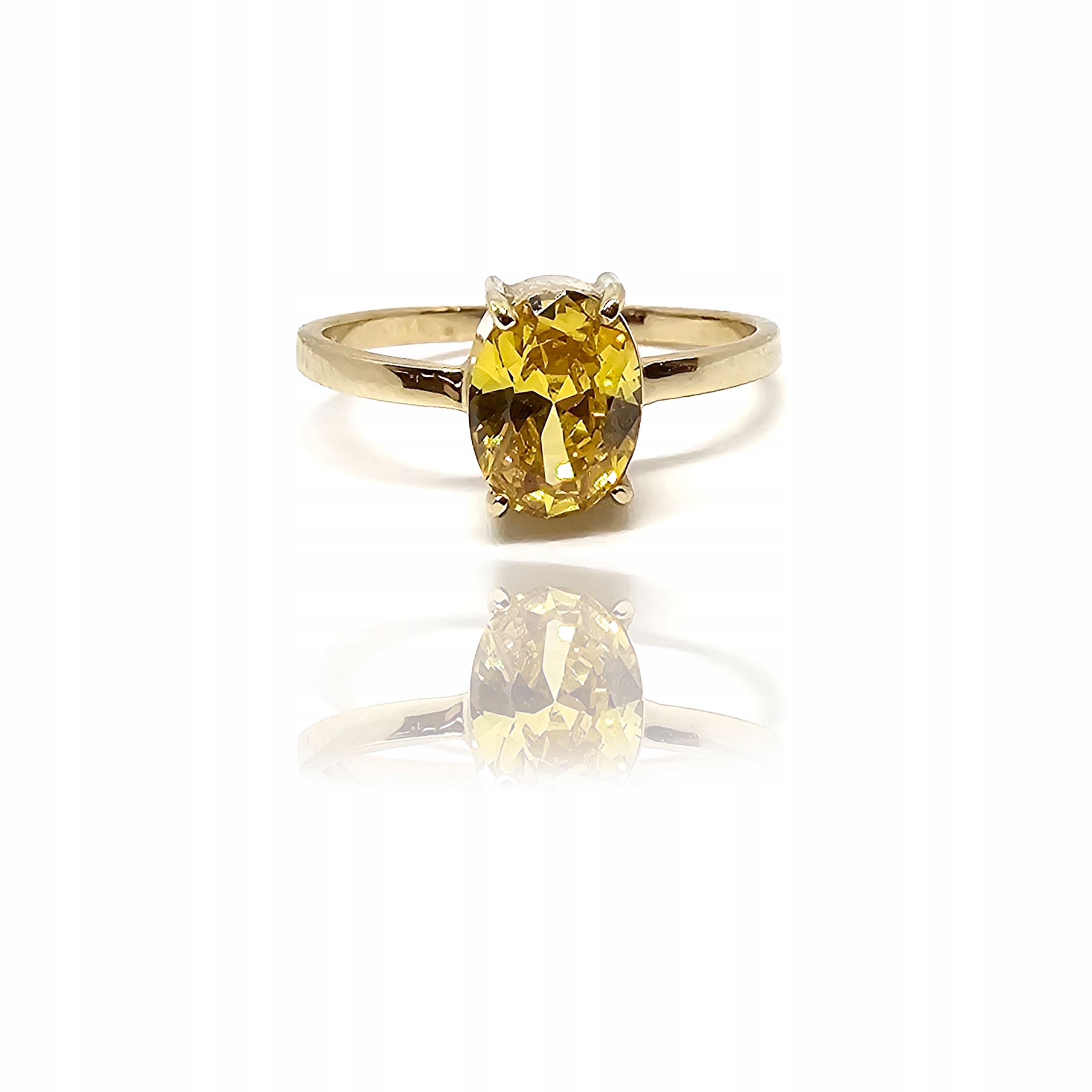 Zlatý prstýnek s citronem a citronem v krabičce ze zlata, zlato 585