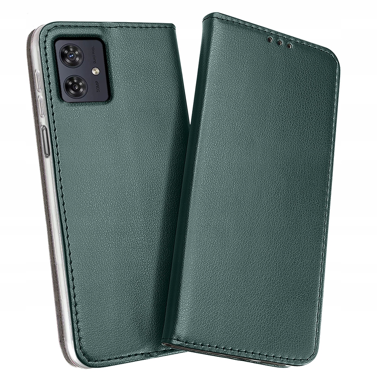 ETUI SKÓRZANE do Motorola G54 5G | Power Edition MAGNETYCZNE TOKRA SZKŁO Kolor zielony