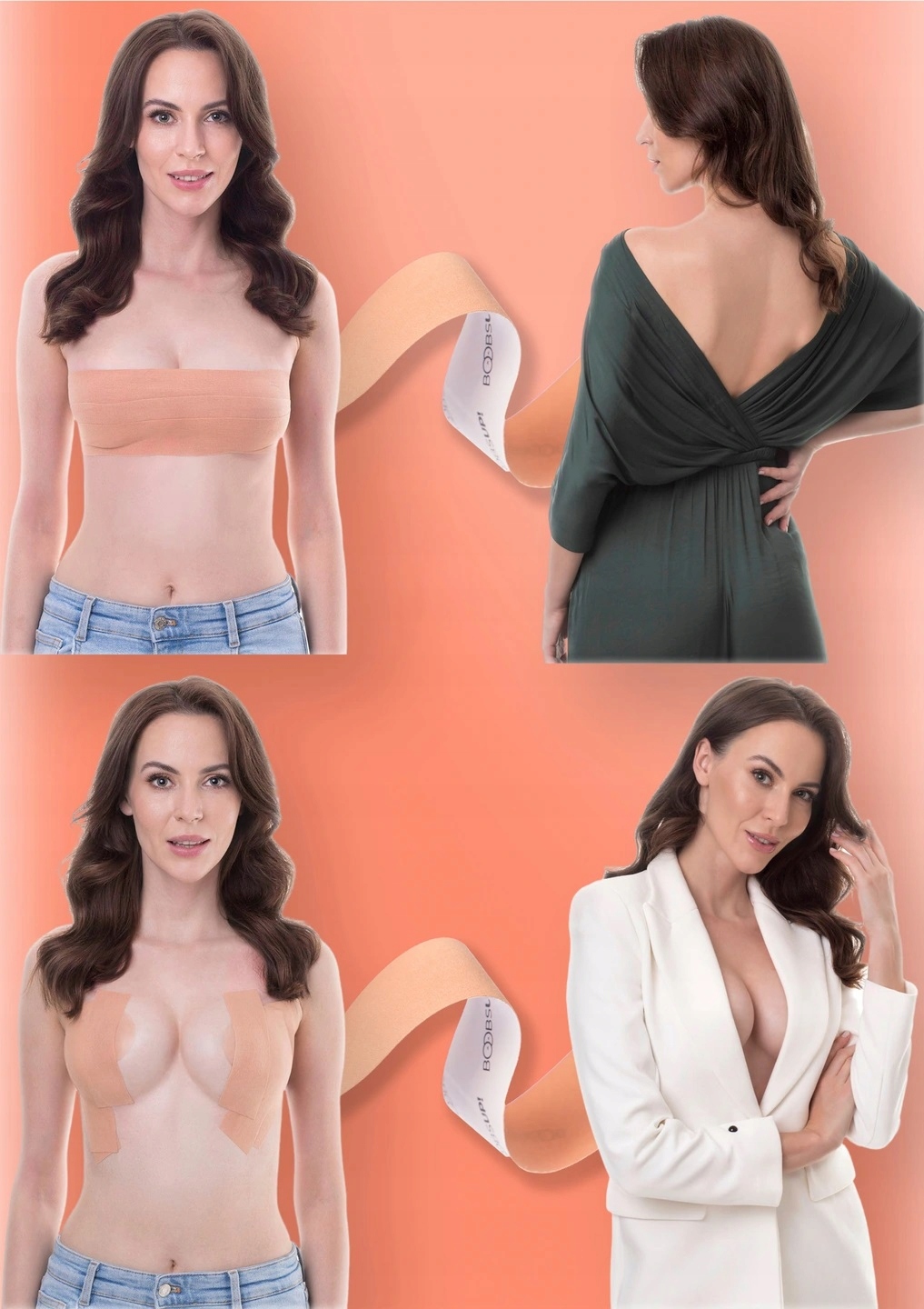 TAŚMA UNOSZĄCA BIUST DEKOLT BIUSTONOSZ SAMONOŚNY Marka BoobsUp