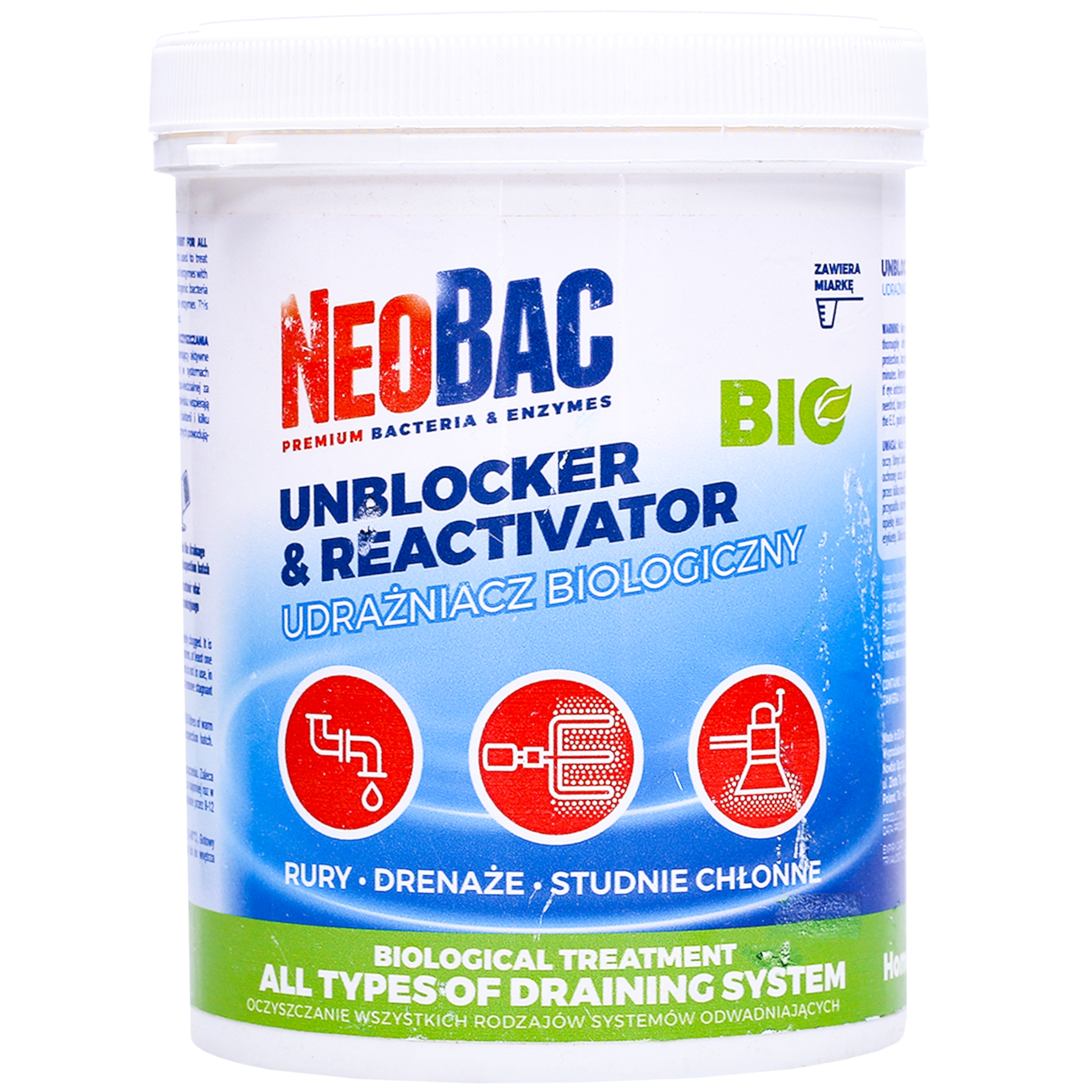 

Neobac Udrażniacz Drenaży i Studni chłonnych 1 kg