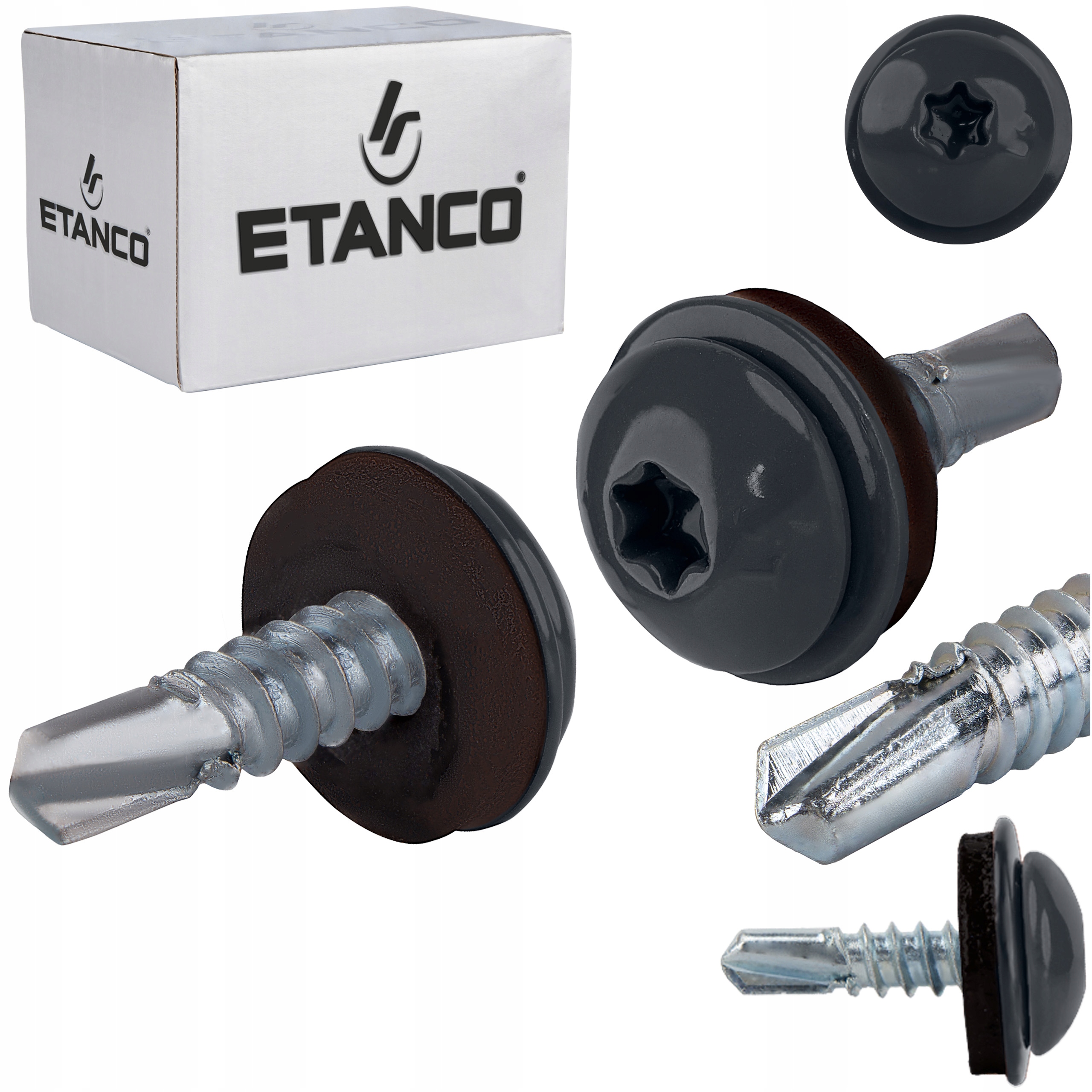 Wkręty do metalu Torx 3mm 4,8x19 mm Ral 7016 250 szt. Etanco GT3 Ph Z14