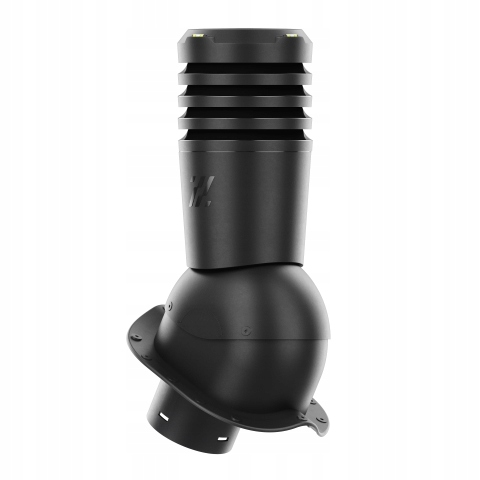 Větrací komín Ecoline pro plechovou střešní krytinu, profil N, průměr 125 mm, černý