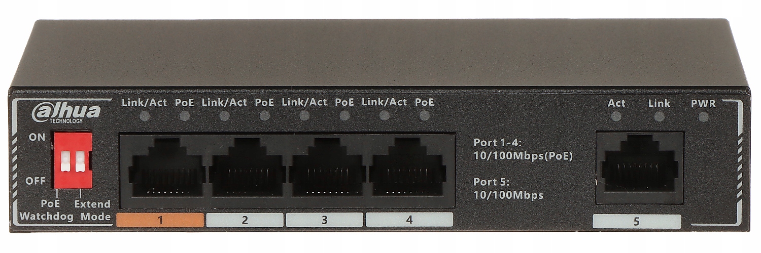 Switch Poe SF1005P 4-PORTOVÝ Dahua Pro Kamery