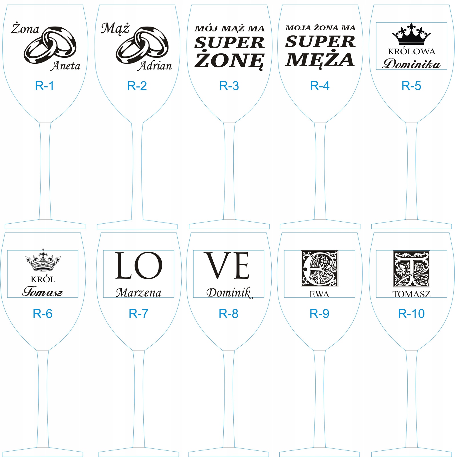 MEGA Kieliszek do wina XXL 530ml Grawer na PREZENT Urodziny Ślub Rocznica Pojemność 530 ml