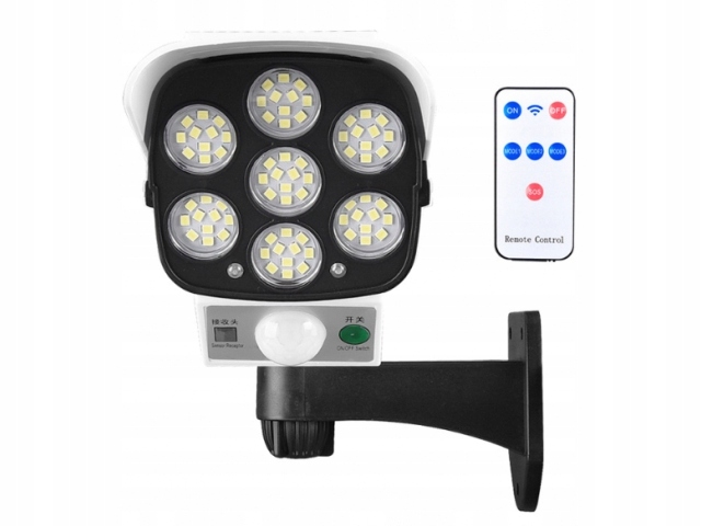 LAMPA SOLARNA ATRAPA KAMERY 2W1 LED OGRÓD + PILOT Kod producenta Monitoring Wewnętrzna Nocna Symulator