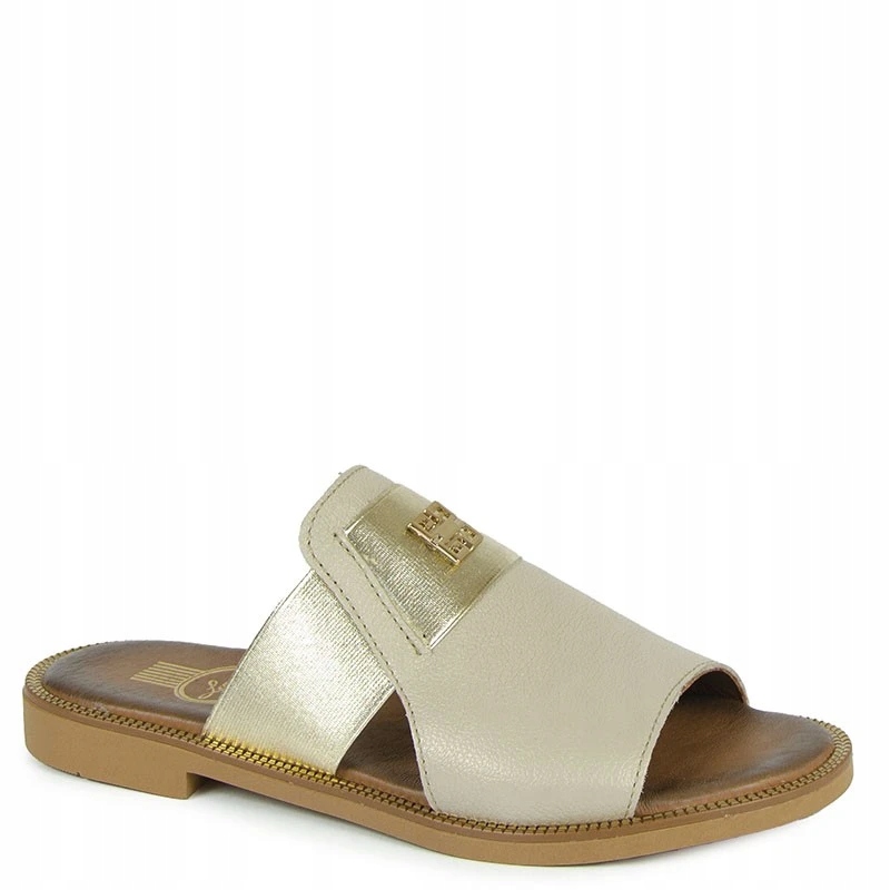 Lemar 40423 Béžové Kožené Nazouváky S Ozdobou 38