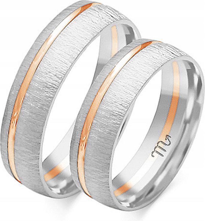 Růžovo-zlatý moderní snubní prsten 585, 29 30 31, exkluzivní kolekce 14kt