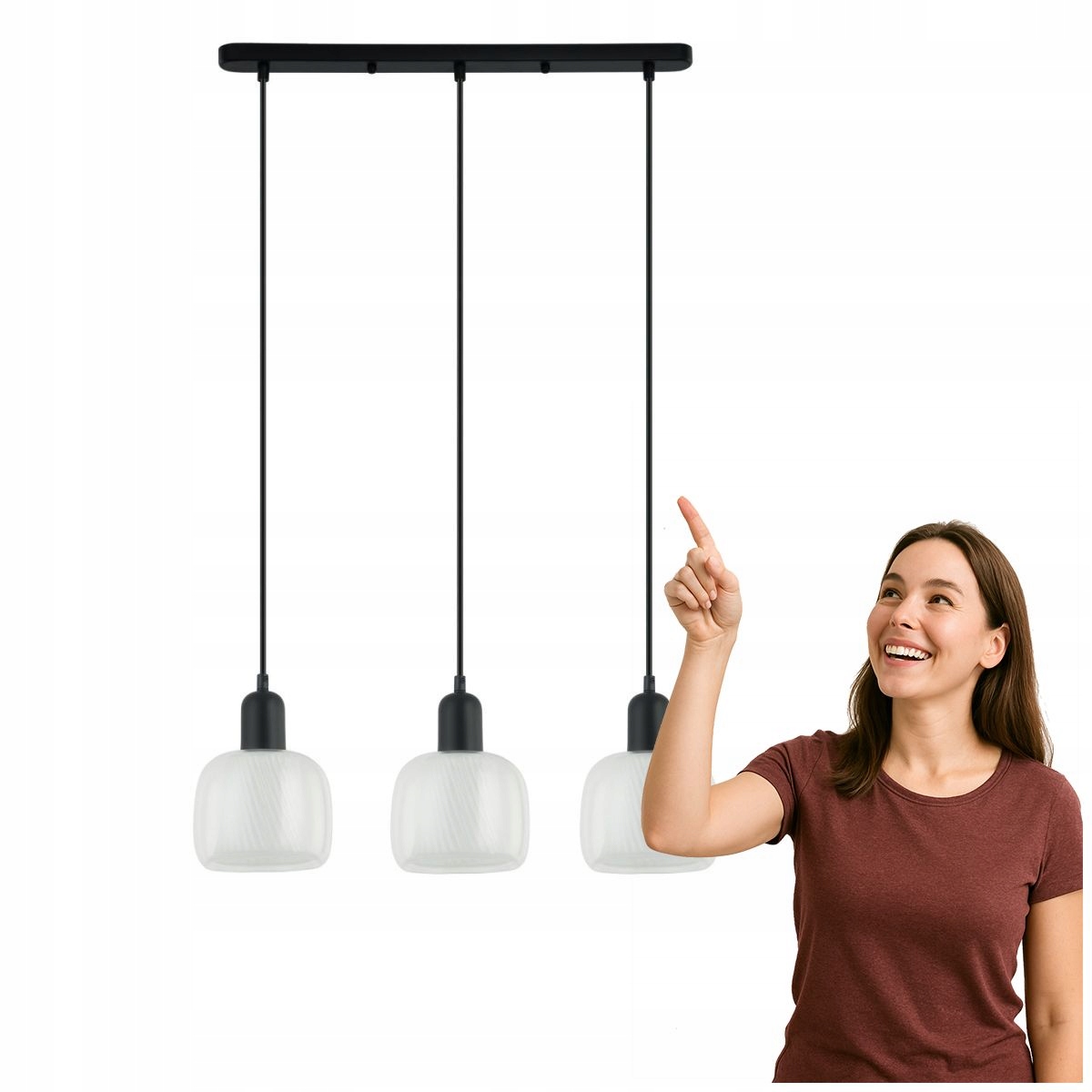 Moderná závesná lampa Lamezia čierna, do obývačky Italux